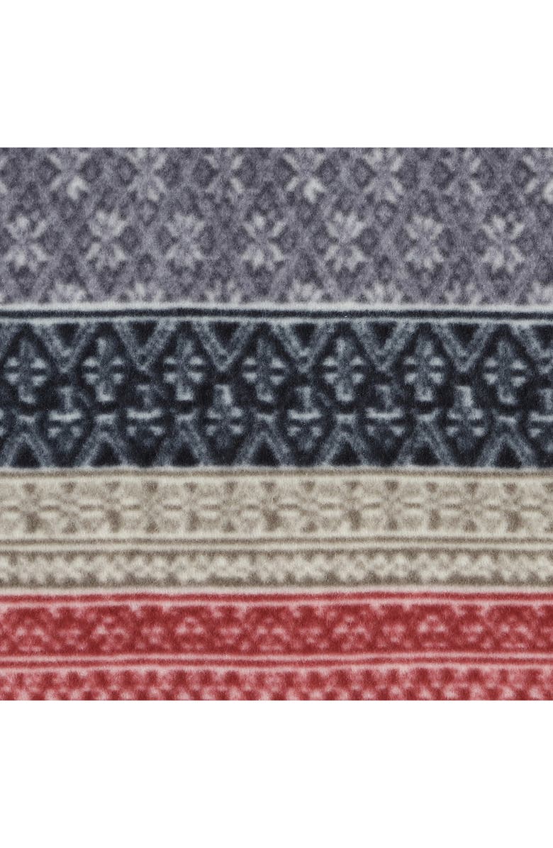 Eddie Bauer Fair Isle Plaid Faux Shearling Throw Blanket, Alternate, color, Dark Steel