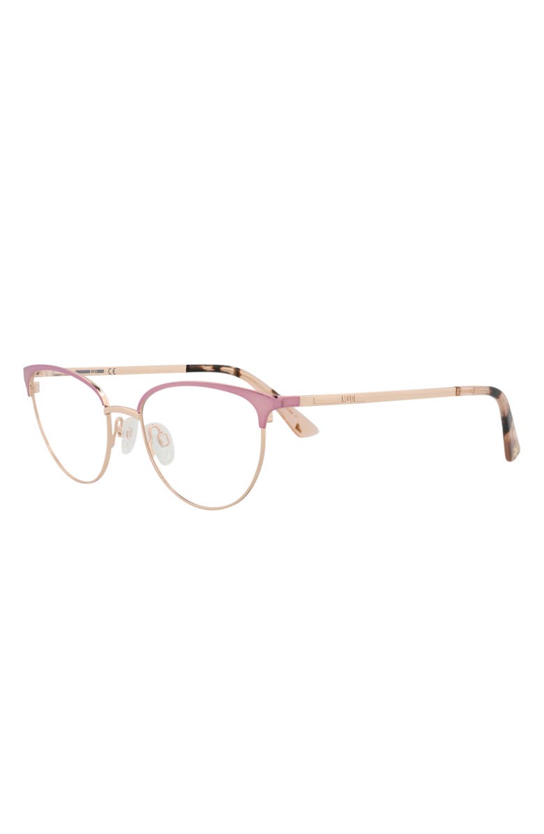 McQueen 50mm Cat Eye Optical Glasses, Alternate, color, Pink Gold Transparent