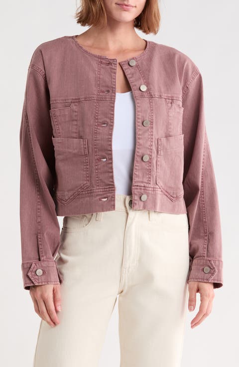 Barrel Sleeve Denim Moto Jacket