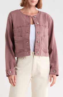 Barrel Sleeve Denim Moto Jacket