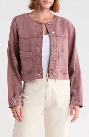 Barrel Sleeve Denim Moto Jacket