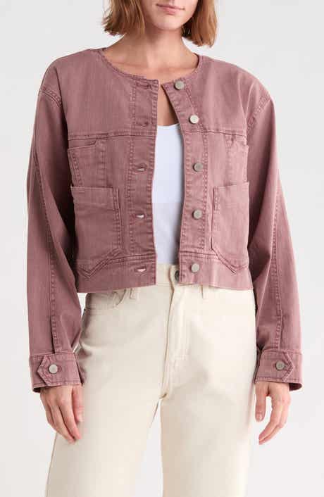 Barrel Sleeve Denim Moto Jacket