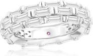 SUZY LEVIAN Baguette Cubic Zirconia Triple Row Eternity Band Ring