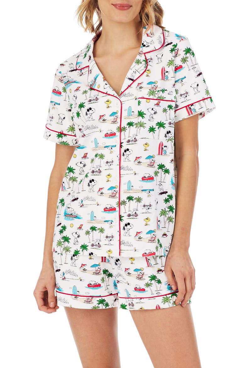 Peanuts® Short Pajamas, Main, color, SNOOPY VENICE BEACH
