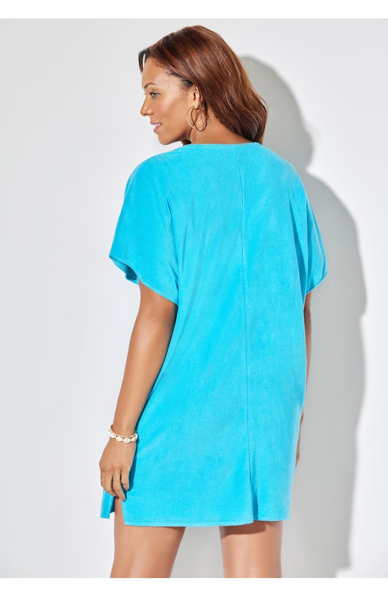 Swimsuits for All French Terry Lightweight Cover Up Tunic, Alternate, color, Crystal Blue