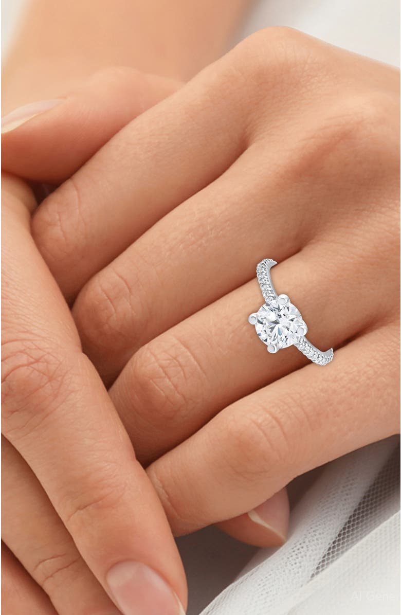 Bliss Diamond 3 Carat Diamond Engagement Solitaire Ring 14K Gold Lab Grown Round Cut, Alternate, color, 