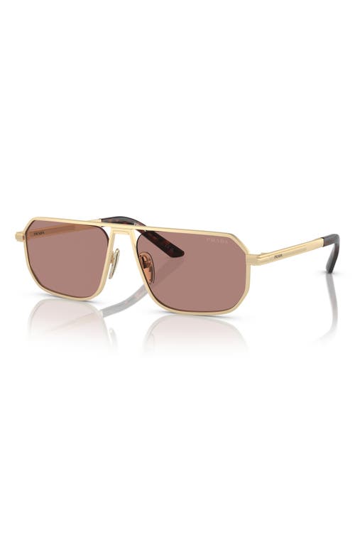 Prada 59mm Pillow Sunglasses In Matte Pale Gold