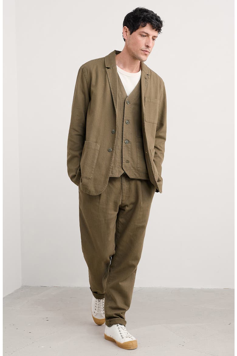 Tollgate Linen & Organic Cotton Blazer, Alternate, color, RIVERBED
