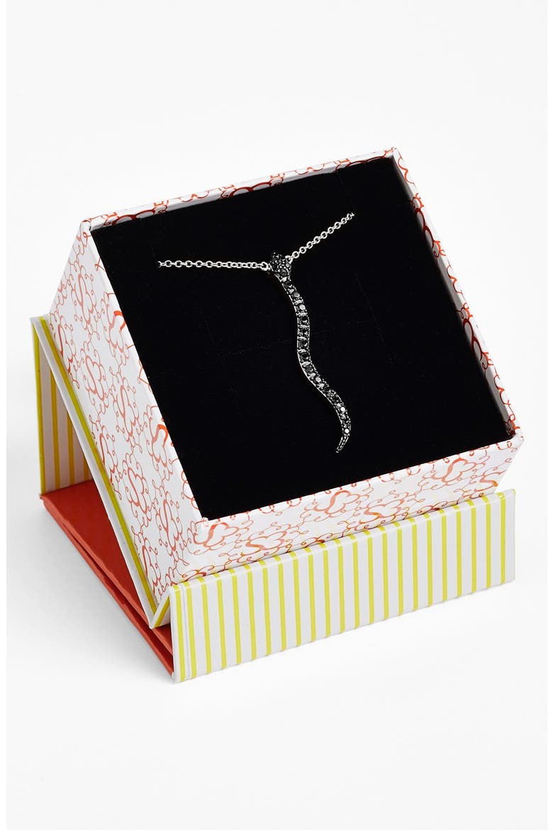 Snake Pendant Necklace, Alternate, color, SILVER/ BLACK