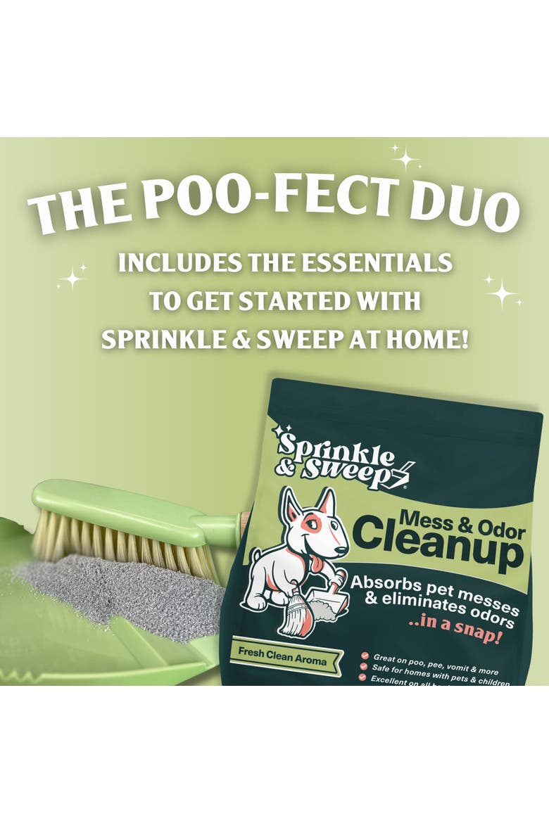 Pet Mess and Odor Cleanup Duo, 15oz Bag & Dustpan Broom, Alternate, color, Multicolored