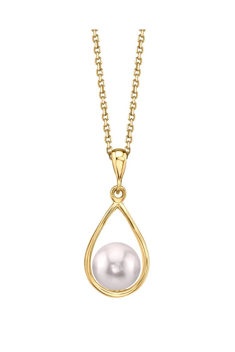 14K Gold Akoya Pearl Jess Pendant, Main, color, Yellow Gold