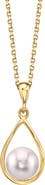 The Pearl Source 14K Gold Akoya Pearl Jess Pendant