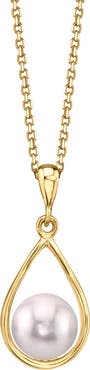 The Pearl Source 14K Gold Akoya Pearl Jess Pendant