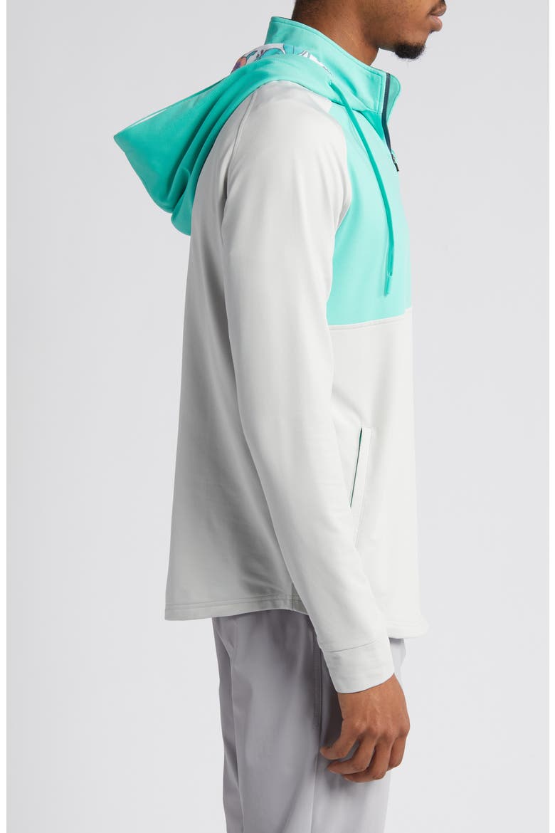 Logan Colorblock Half Zip Hoodie, Alternate, color, CACTUS