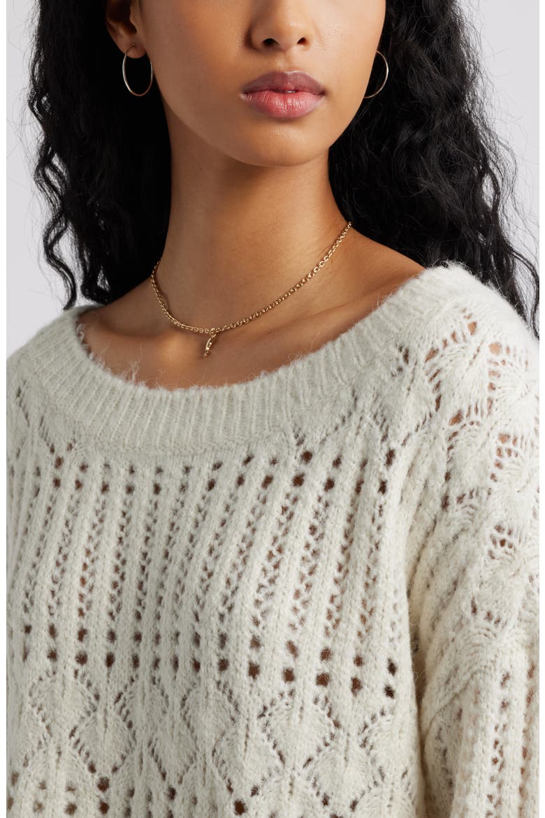 Open Stitch Oversize Sweater, Alternate, color, IVORY