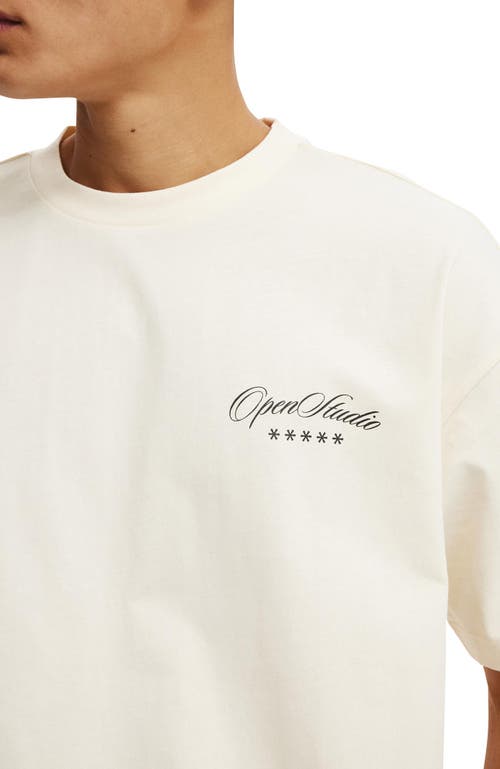 COTTON ON BOX FIT TEXT T-SHIRT 