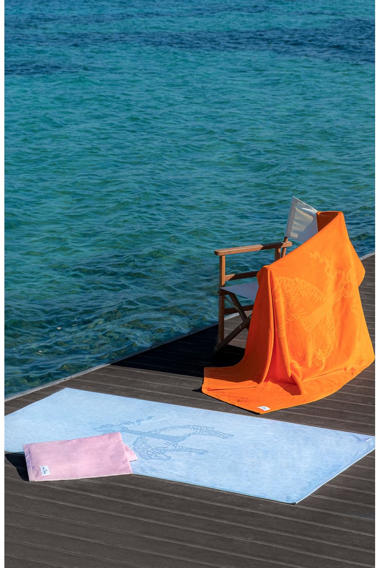 Cotton Jacquard Beach Towel, Alternate, color, BLUE