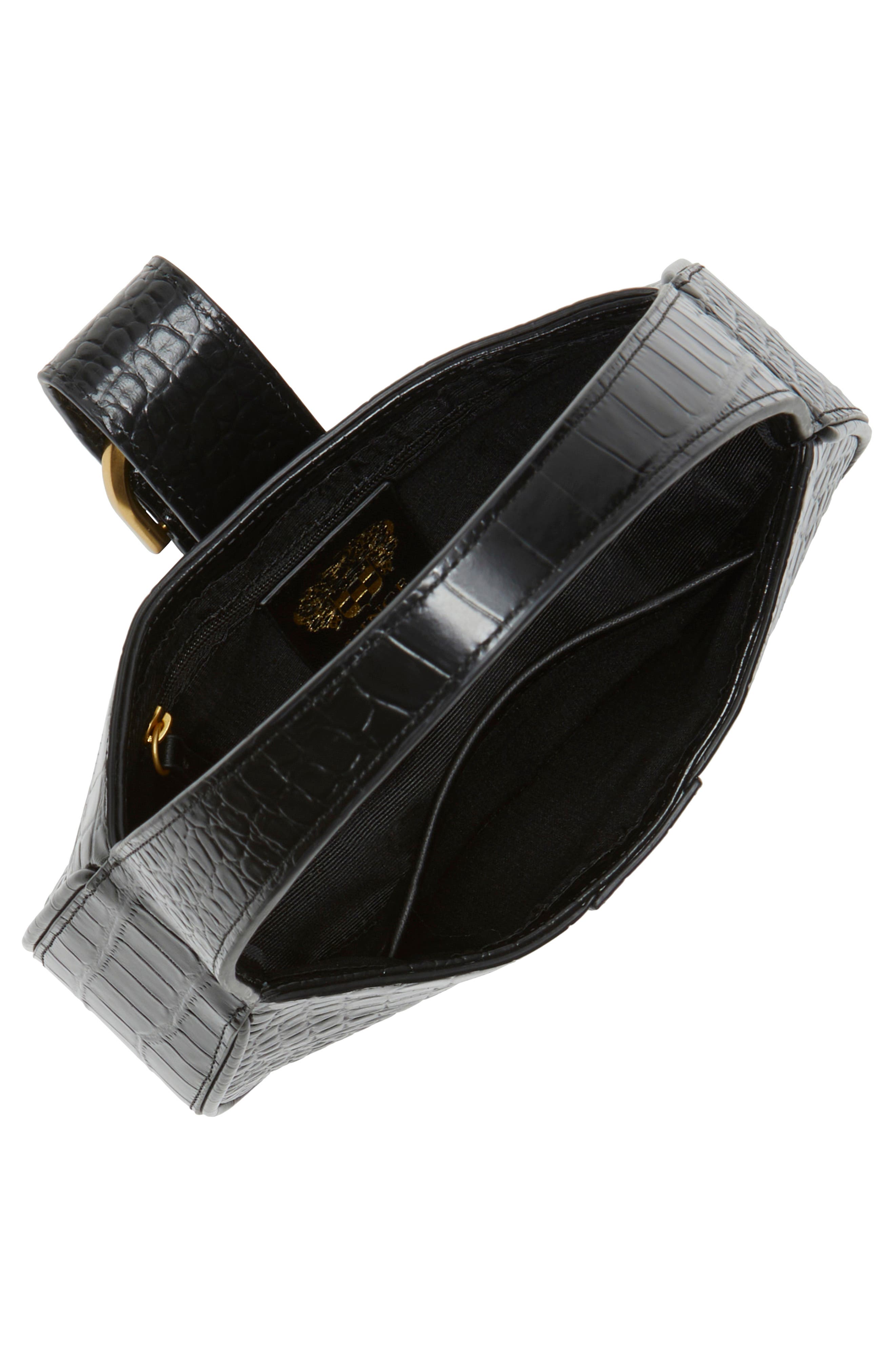 Vince Camuto Barlo Croc Embossed Leather Shoulder Bag, Alternate, color, 