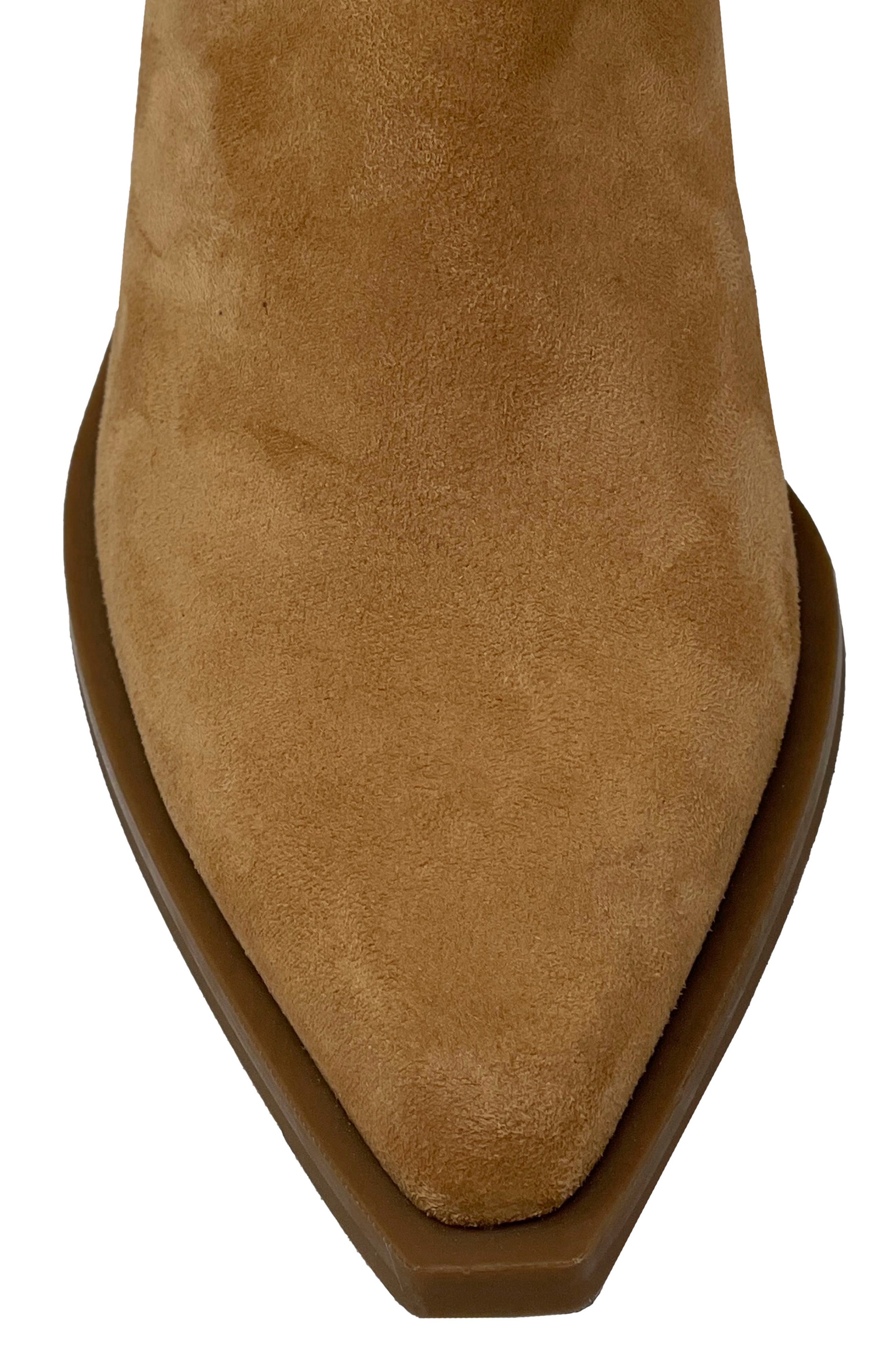 SHUSHOP Venice Block Heel Bootie, Alternate, color, Camel Suede