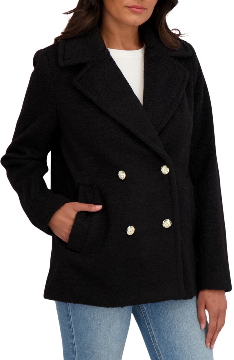 Sebby Bouclé Peacoat, Alternate, color, Black