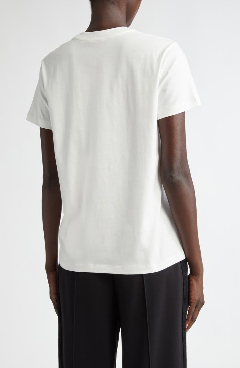 Moncler Logo Embroidered Cotton T-Shirt, Alternate, color, Eggnog