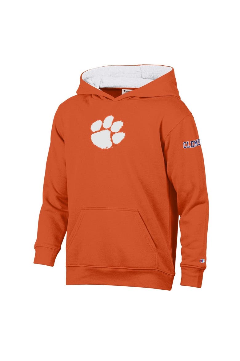 Youth Champion  Orange/White Clemson Tigers Volume Fleece Hoodie, Main, color, Orange