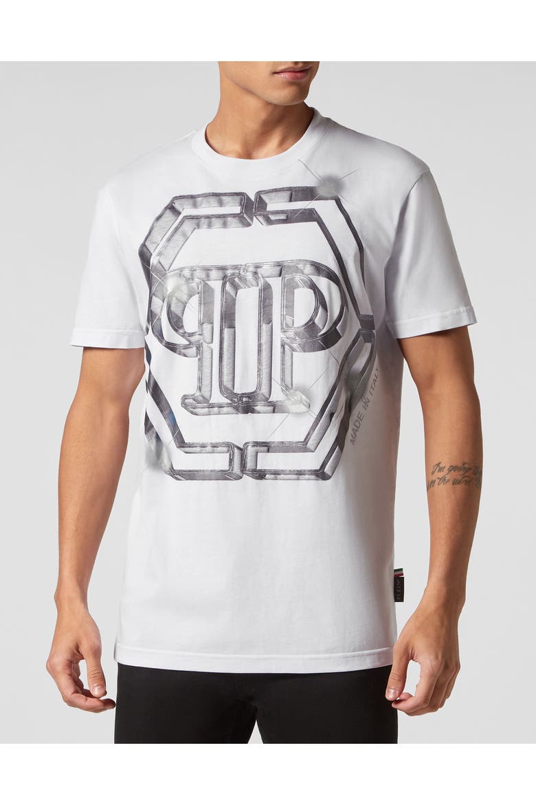 T-Shirt Round Neck Men, Main, color, white