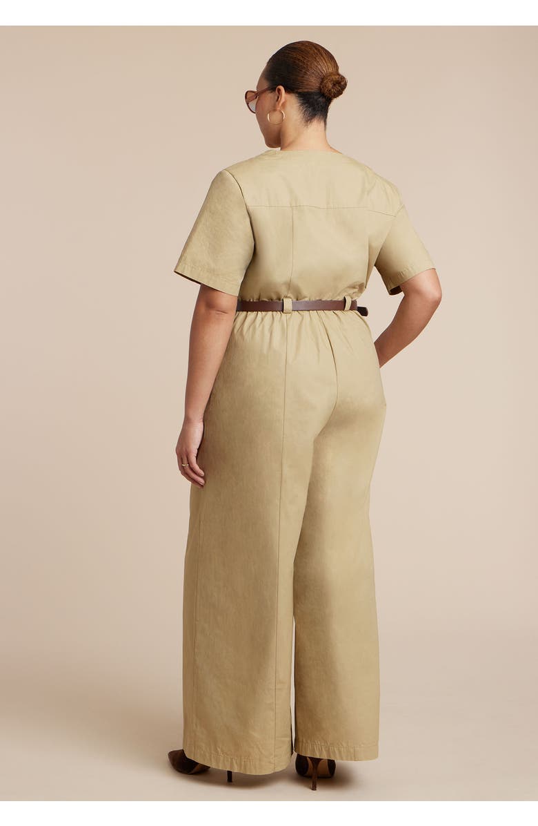 ELOQUII Wide Leg Jumpsuit, Alternate, color, Ginger Root