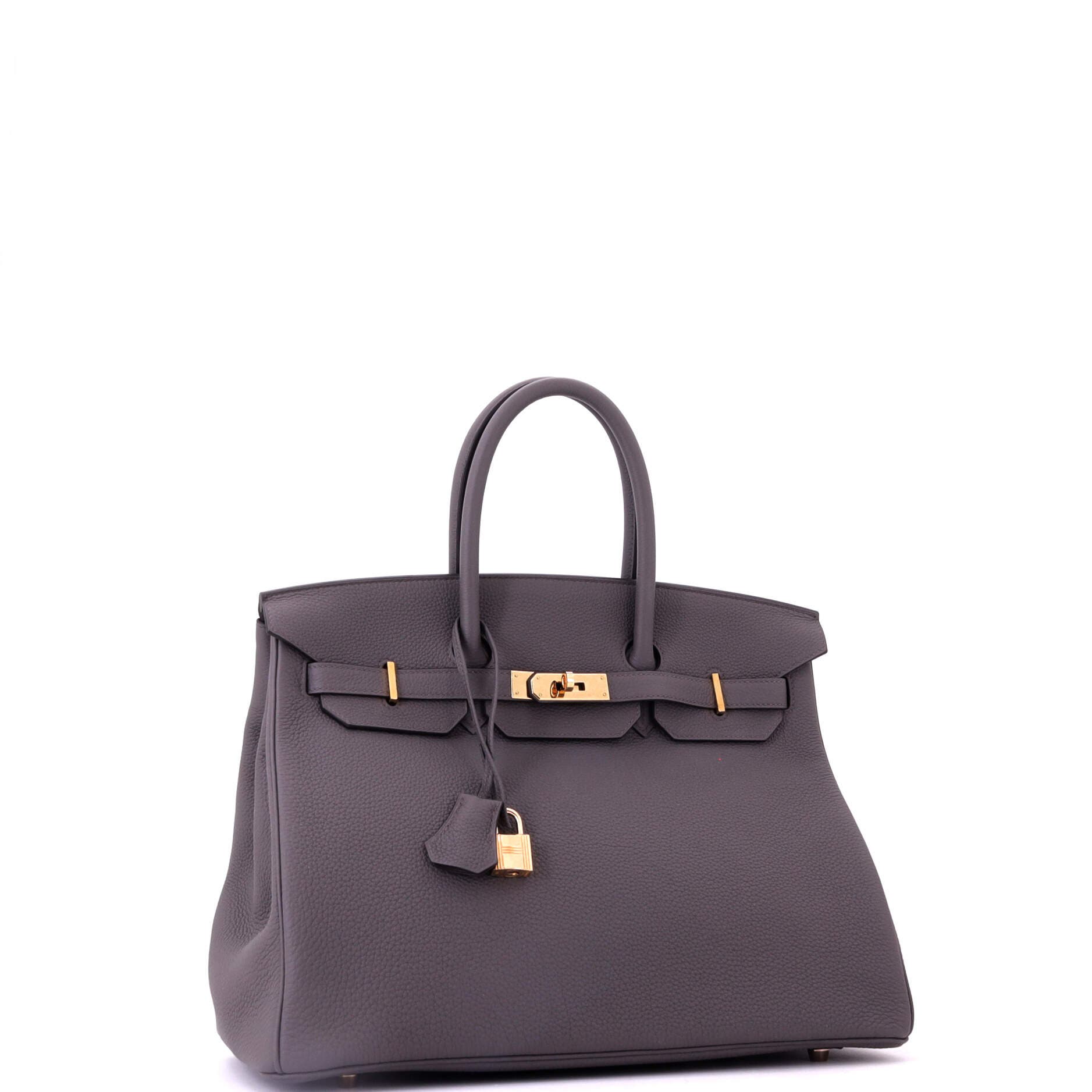 Pre-Owned Hermes Birkin Handbag Grey Togo with Rose Gold Hardware 35, Alternate, color, Etain