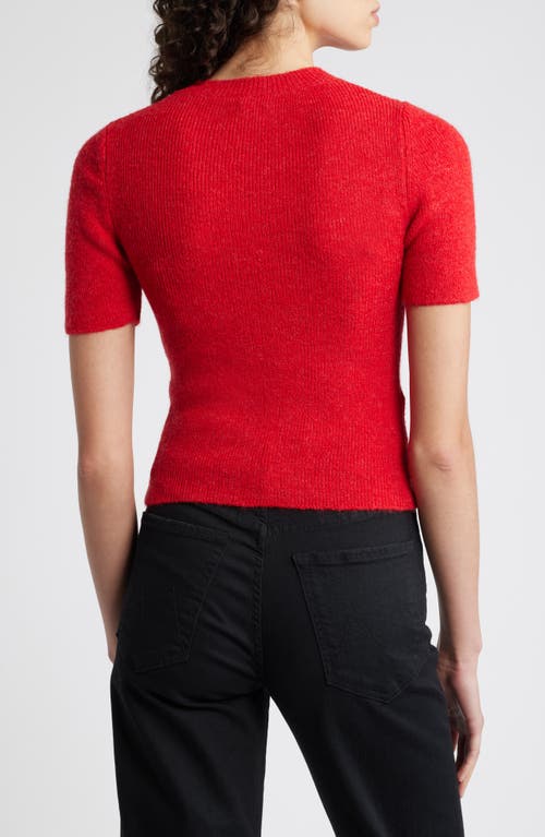 Mango Short Sleeve Rib Sweater