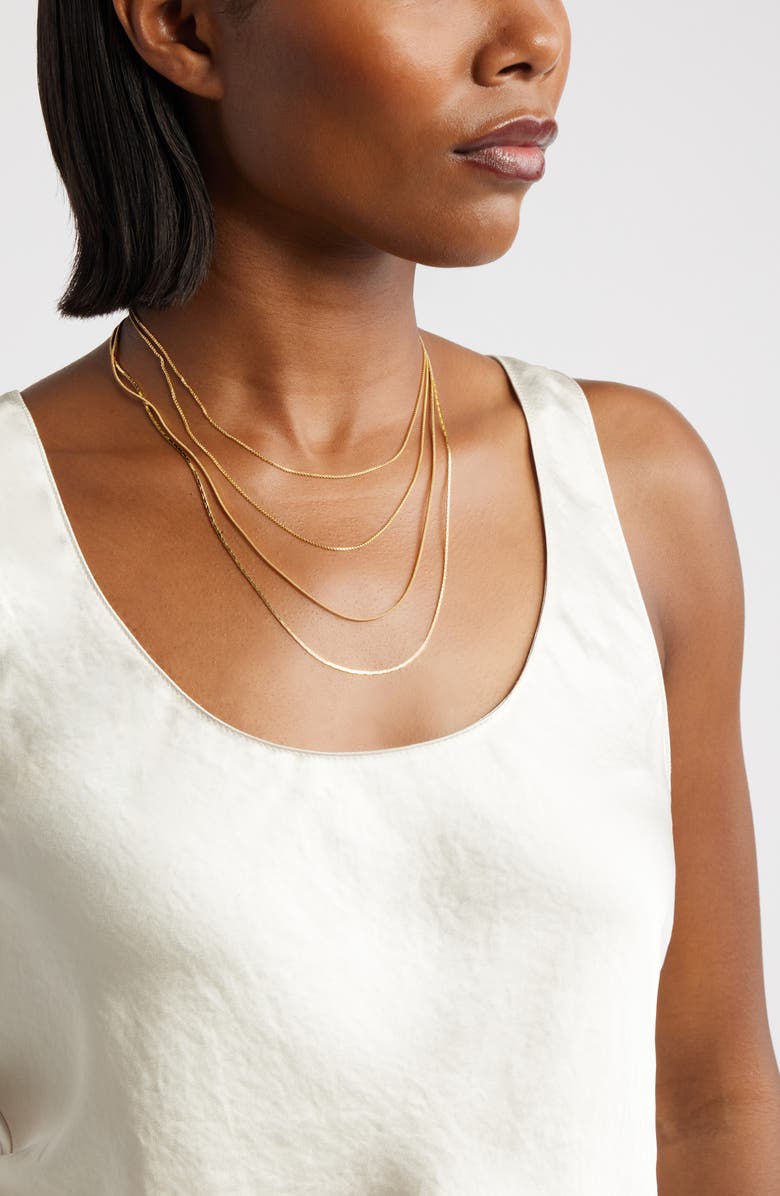 Nordstrom Demi Fine Layered Chain Necklace, Alternate, color, 14K Gold Plated