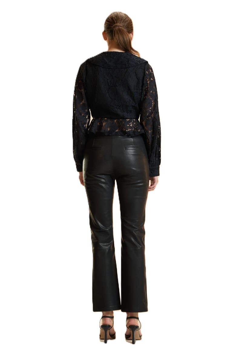 V Neck Lace Blouse, Alternate, color, Black