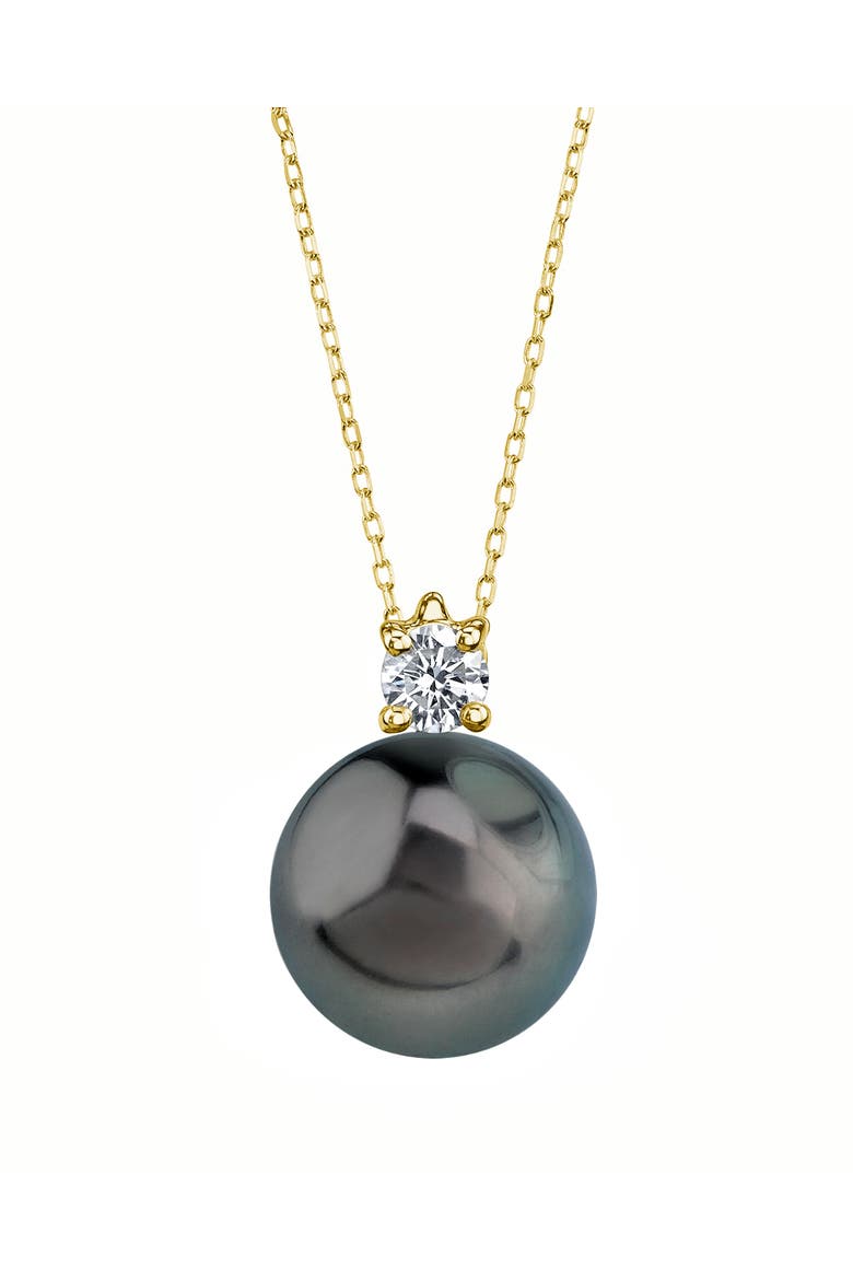 Tahitian South Sea Pearl & Diamond Ellie Pendant, Main, color, Yellow Gold