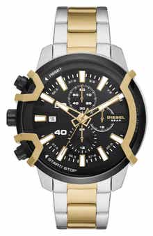 DIESEL® Griffed Chronograph Two Tone Bracelet Watch, 48mm