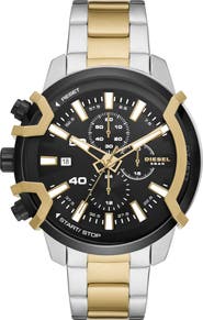 DIESEL® Griffed Chronograph Two Tone Bracelet Watch, 48mm