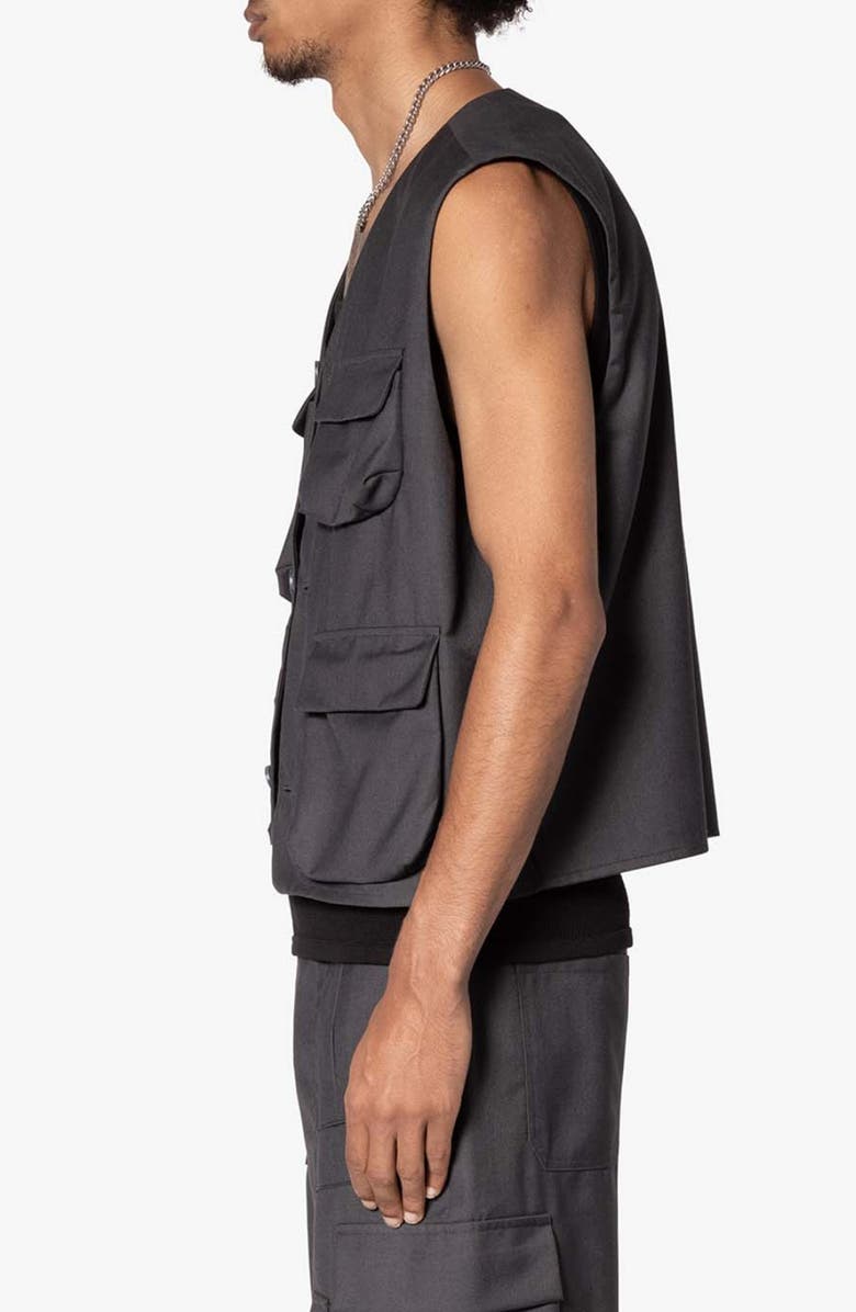 mnml Bonded Cotton Gabardine Cargo Vest, Alternate, color, 