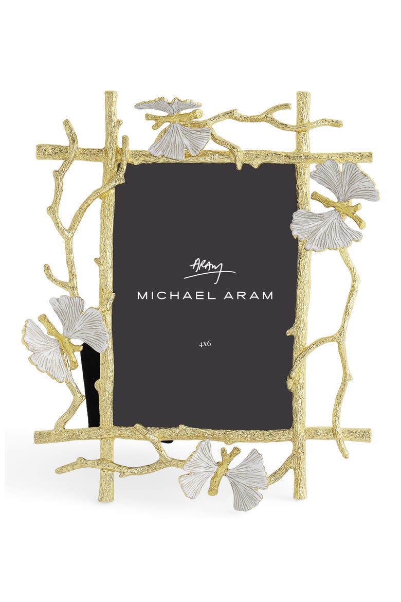 Butterfly Ginkgo 4" x 6" Picture Frame, Alternate, color, GOLD