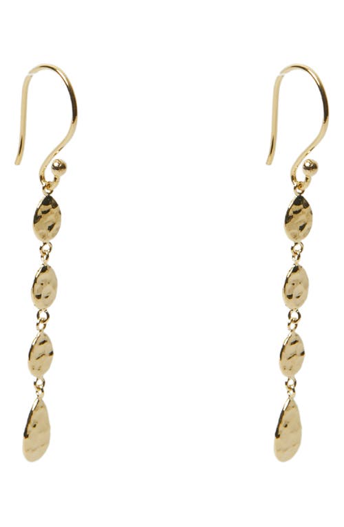 Argento Vivo Sterling Silver Hammered Linear Drop Earrings in Gold 