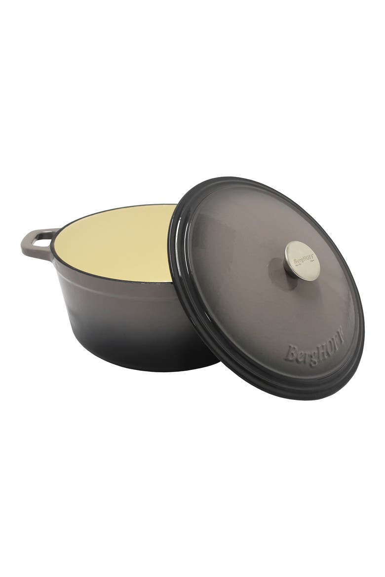 International 7-Quart Cast Iron Round Covered Dutch Oven, Alternate, color, GREY