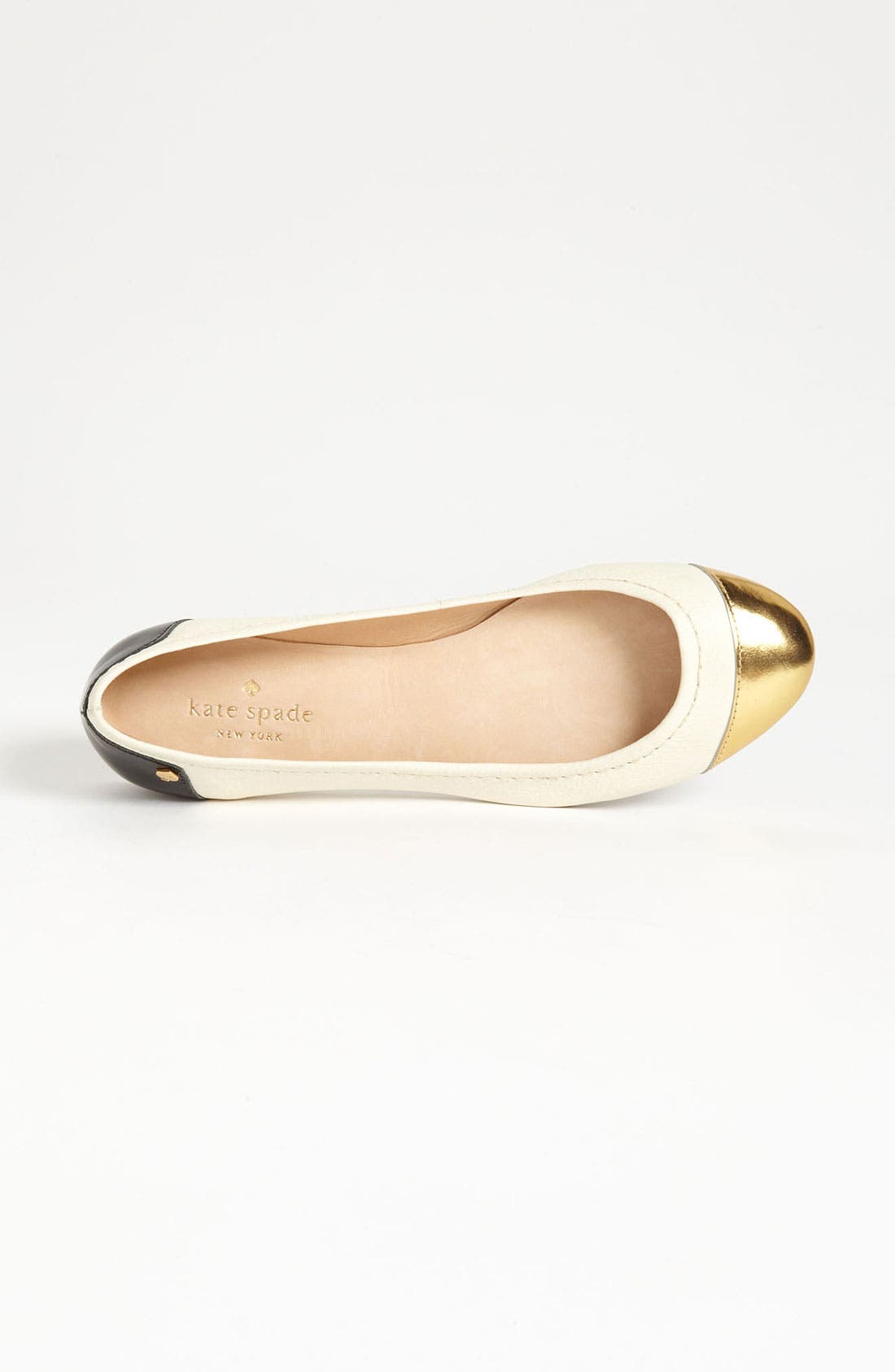 KATE SPADE TERRY FLAT, Alternate, color, CREAM/ GOLD/ BLACK