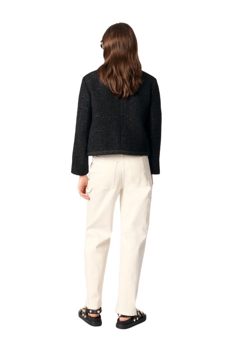Short tweed jacket, Alternate, color, Black