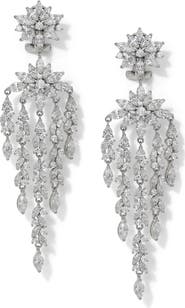 Nadri Sav Drama Cubic Zirconia Chandelier Earrings