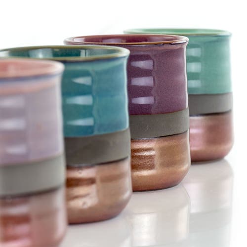 Gibson Home Copper Tonal 4 Piece 18 Ounce Round Stoneware Mug Set In Multi