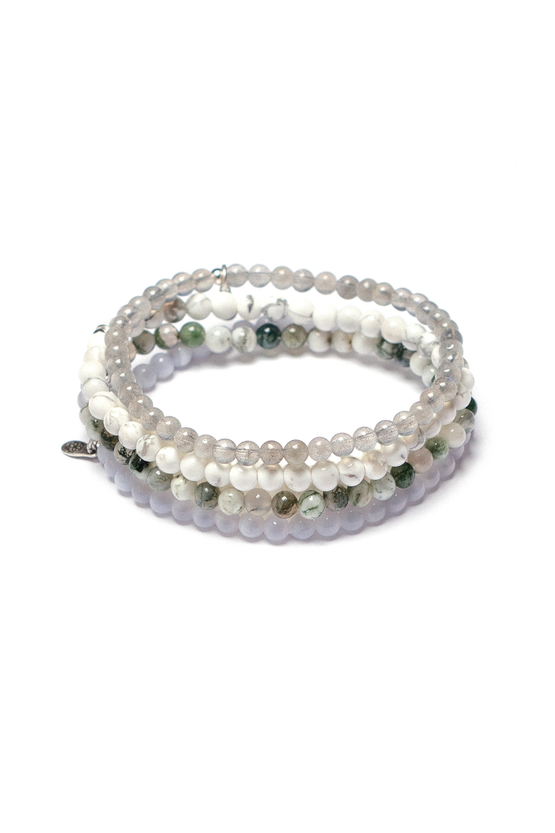 Serene & Stress Free Gemstone Bracelet Pack, Main, color, Light Blue Serenity