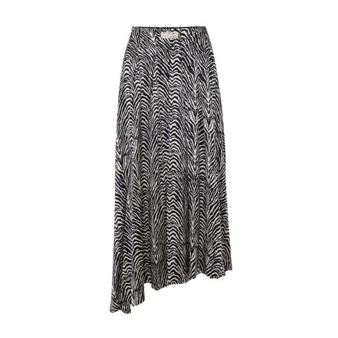 Pure Silk Zebra Long Skirt