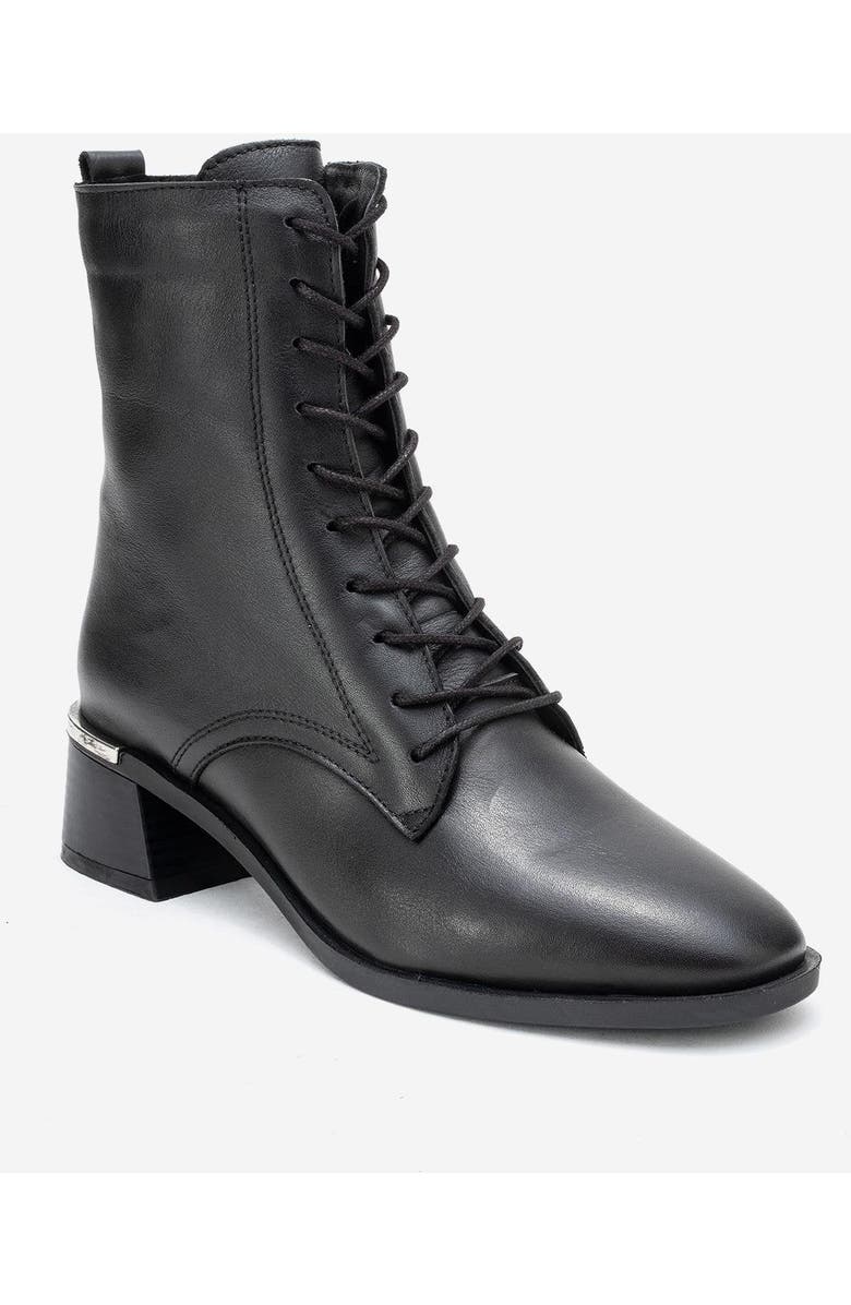 Forever & Always Shoes Avia Leather Block Heel Boot, Main, color, Black Leather