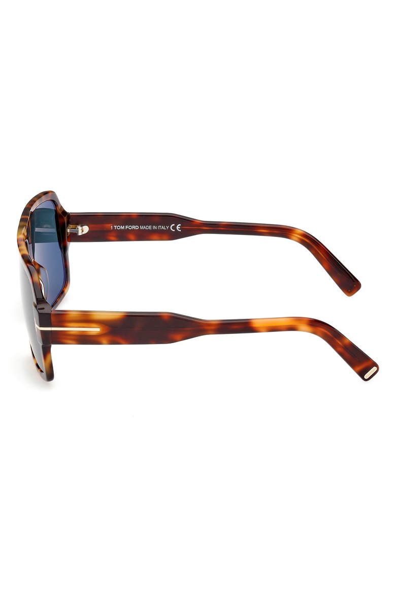TOM FORD Camden 58mm Square Sunglasses, Alternate, color, Blonde Havana / Blue