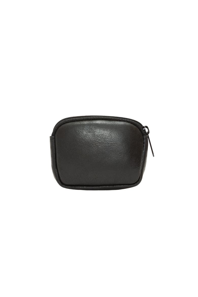 Leather Coin Purse, Extra Small Minimalist Design, Alternate, color, Black