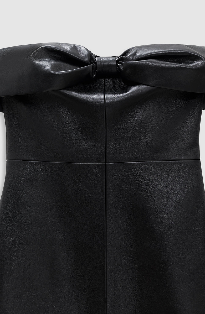 ANINE BING Colleen Mini Dress Recycled Leather, Alternate, color, Black Recycled Leather