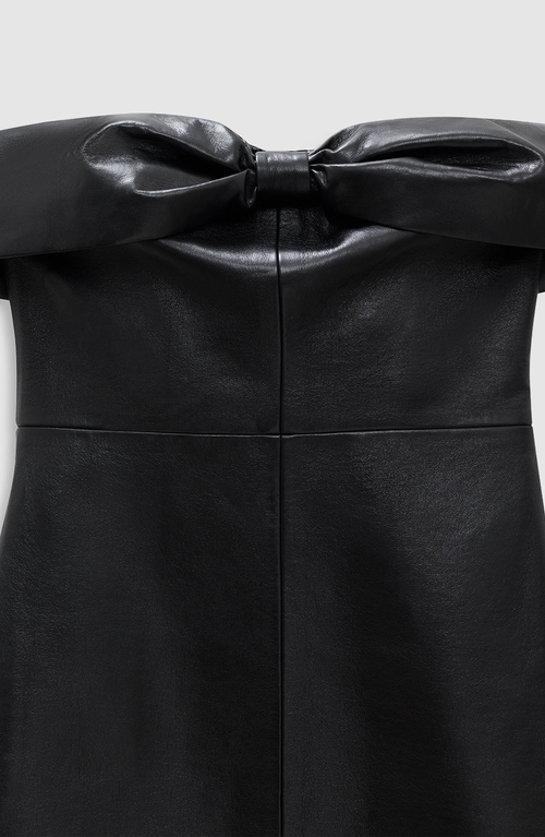Anine Bing Colleen Mini Dress Recycled Leather In Black